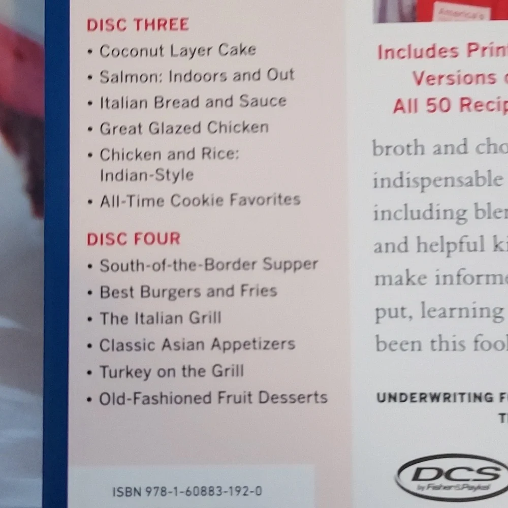 Americas Test Kitchen Season 10 DVD set Of 4 Plus Bonus Cookbooks